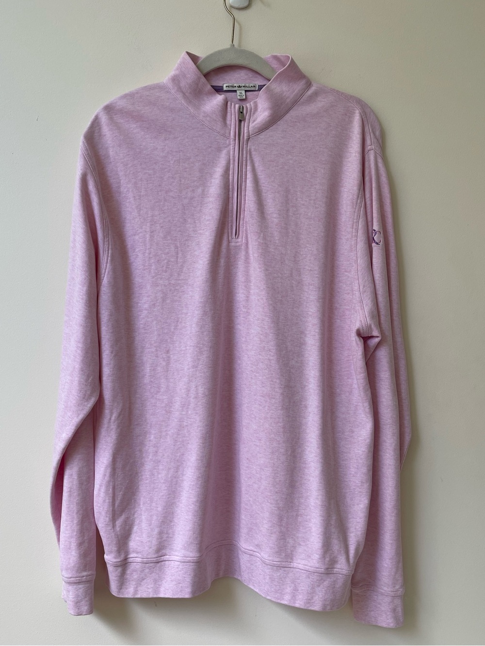 Peter Millar Women’s Pink Quarter-Zip Performance Cotton Pullover